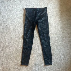 Spanx Faux Leather Camo Leggings